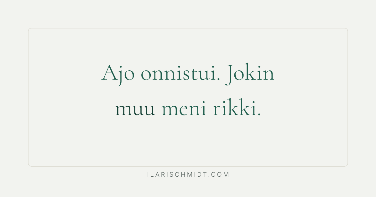 Automaatio onnistui ja rikkoi samalla kolme linkkiä