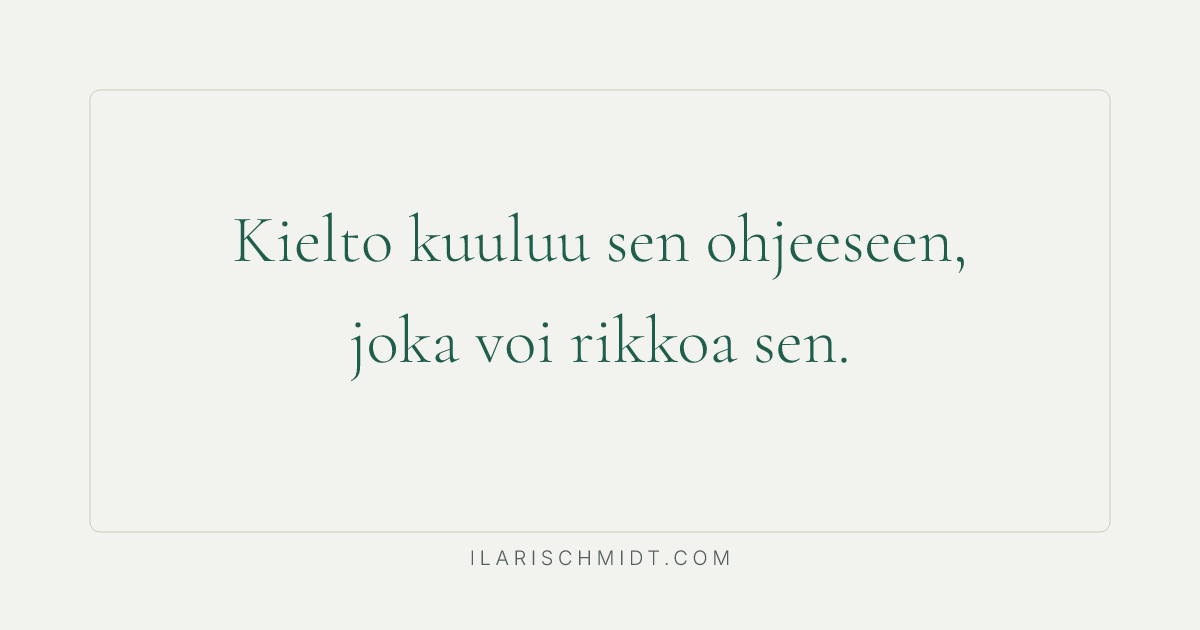 Kenelle tämä sääntö on kirjoitettu